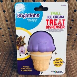 NEW BRIGHTKINS Dog Treat Dispenser Small Ice Cream Cone Shape Pet Toy Cat